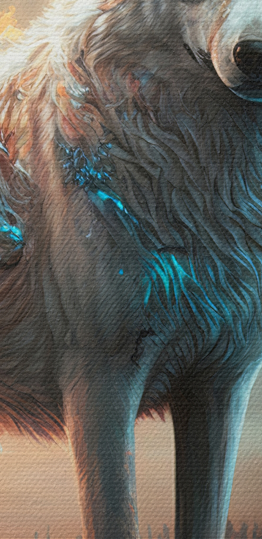 Ein weißer Wolf, der auf einem Felsen steht Ein weißer Wolf, der auf einem Felsen steht
