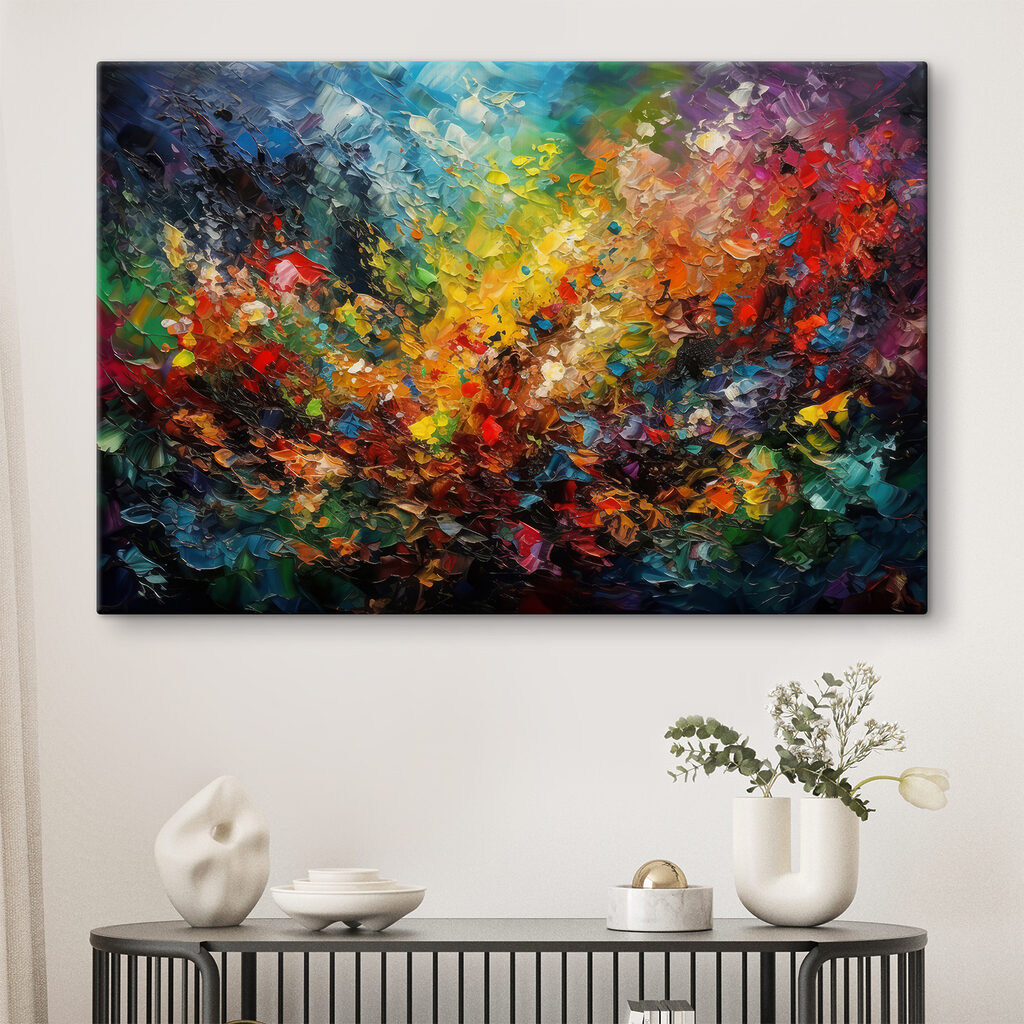 A colorful painting of many colors