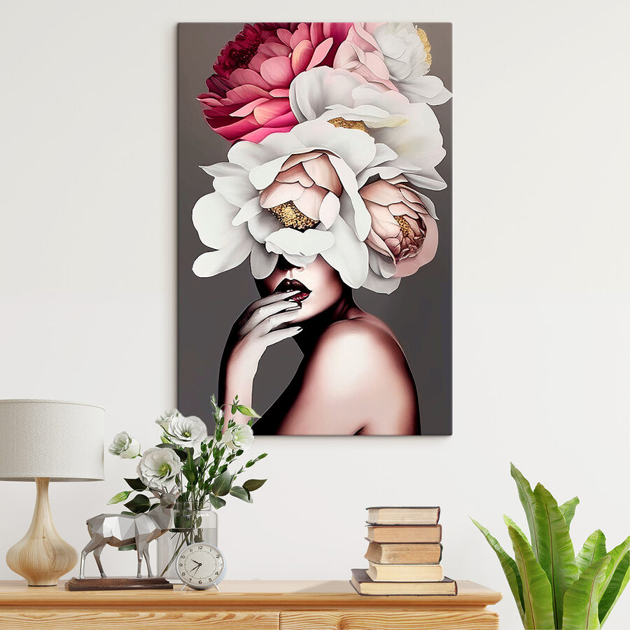 Wandbilder Eine Frau mit Blumen auf dem Kopf – Bild 6