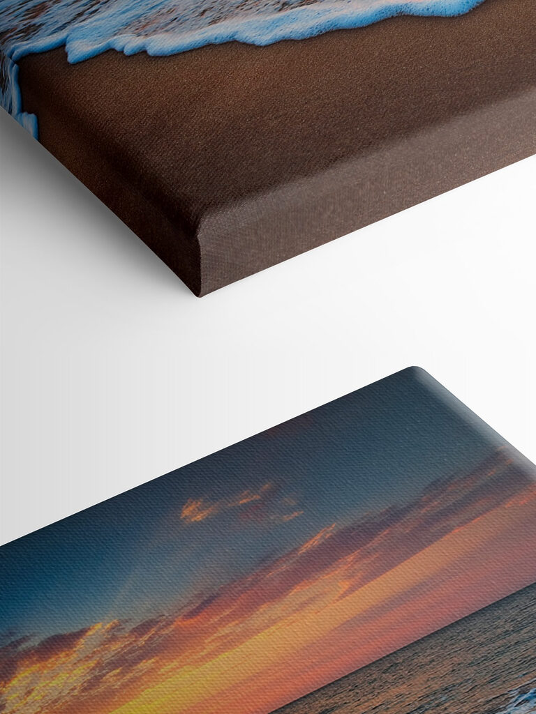 A sunset over a beach A sunset over a beach