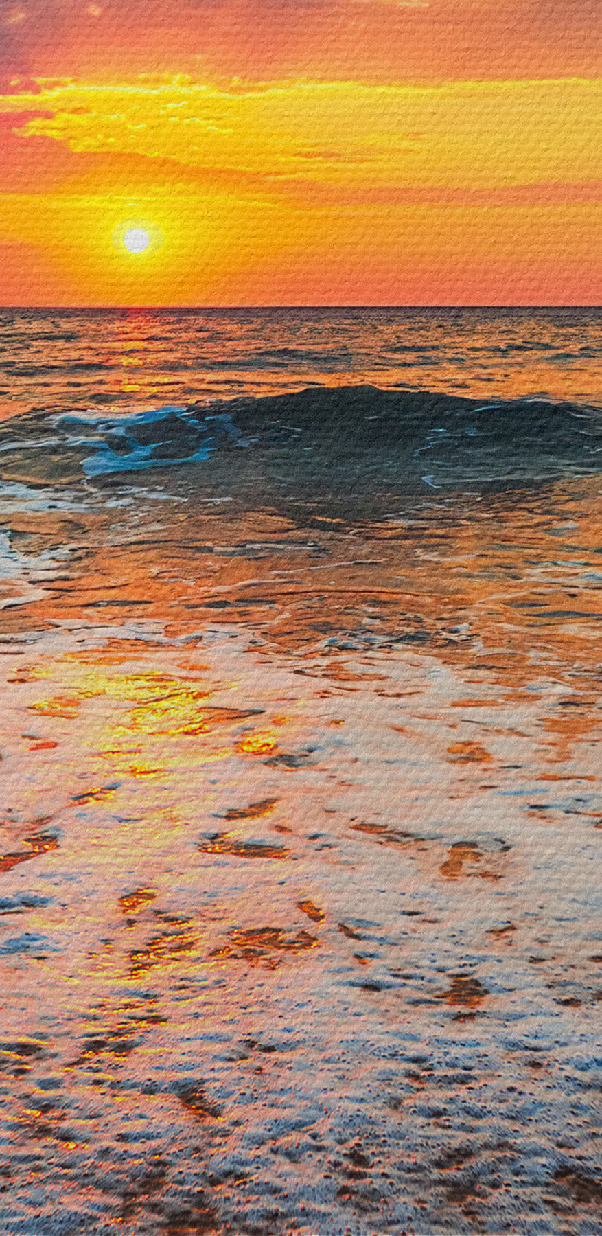 Ein Sonnenuntergang über einem Strand Ein Sonnenuntergang über einem Strand