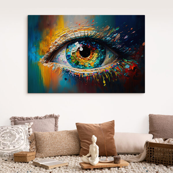 Ein buntes Auge mit vielen Farben Ein buntes Auge mit vielen Farben