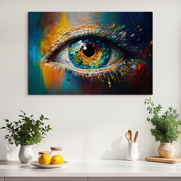 Ein buntes Auge mit vielen Farben Ein buntes Auge mit vielen Farben