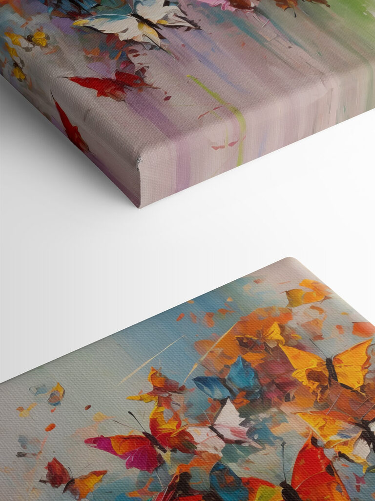 A group of butterflies flying