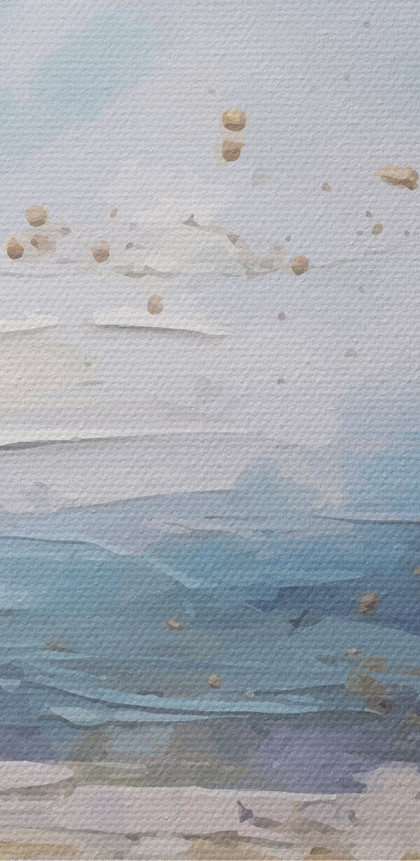 Ein Gemälde von einem Strand Ein Gemälde von einem Strand