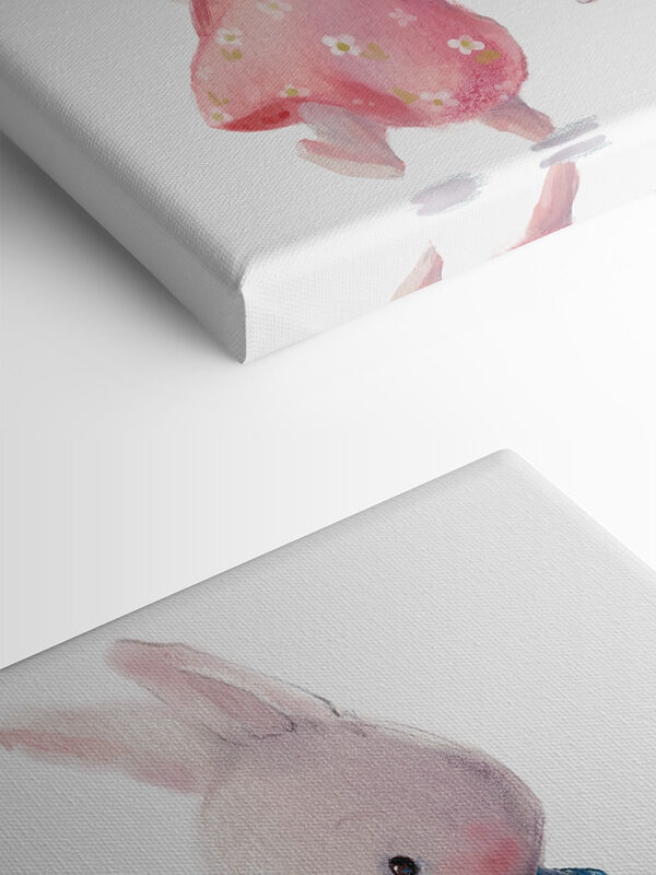 A group of bunnies holding hands