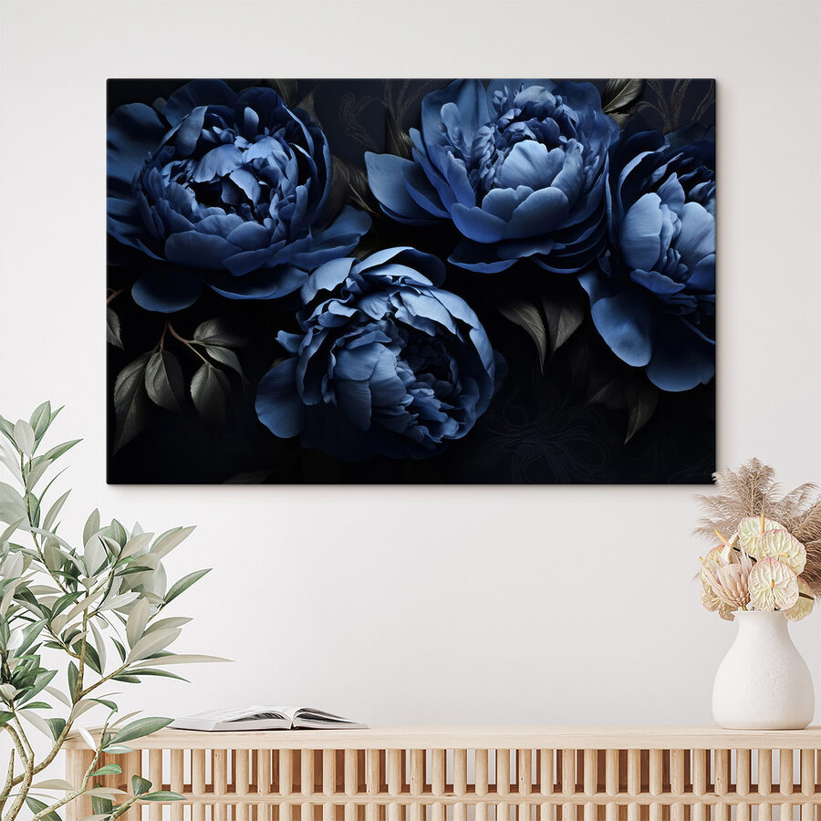 Eine Gruppe von blauen Blumen