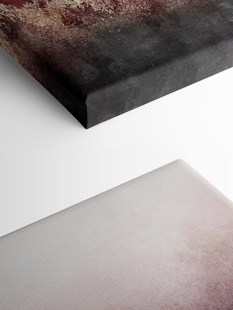 A close up of a painting