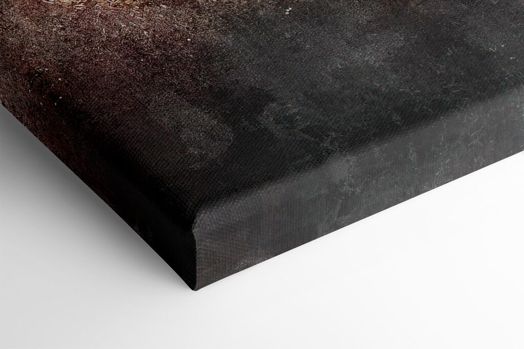 A close up of a painting