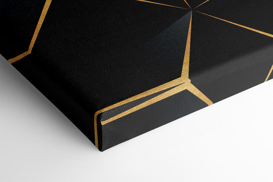 Elegantes schwarzes geometrisches Design mit Akzenten