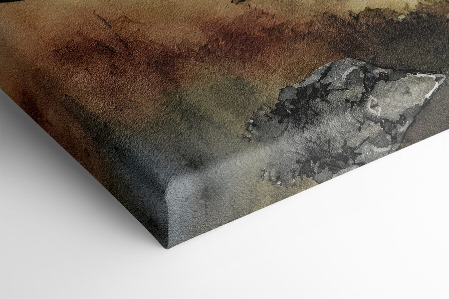 Wandbilder Aquarell eines von Bergen umgebenen Sees – Bild 5