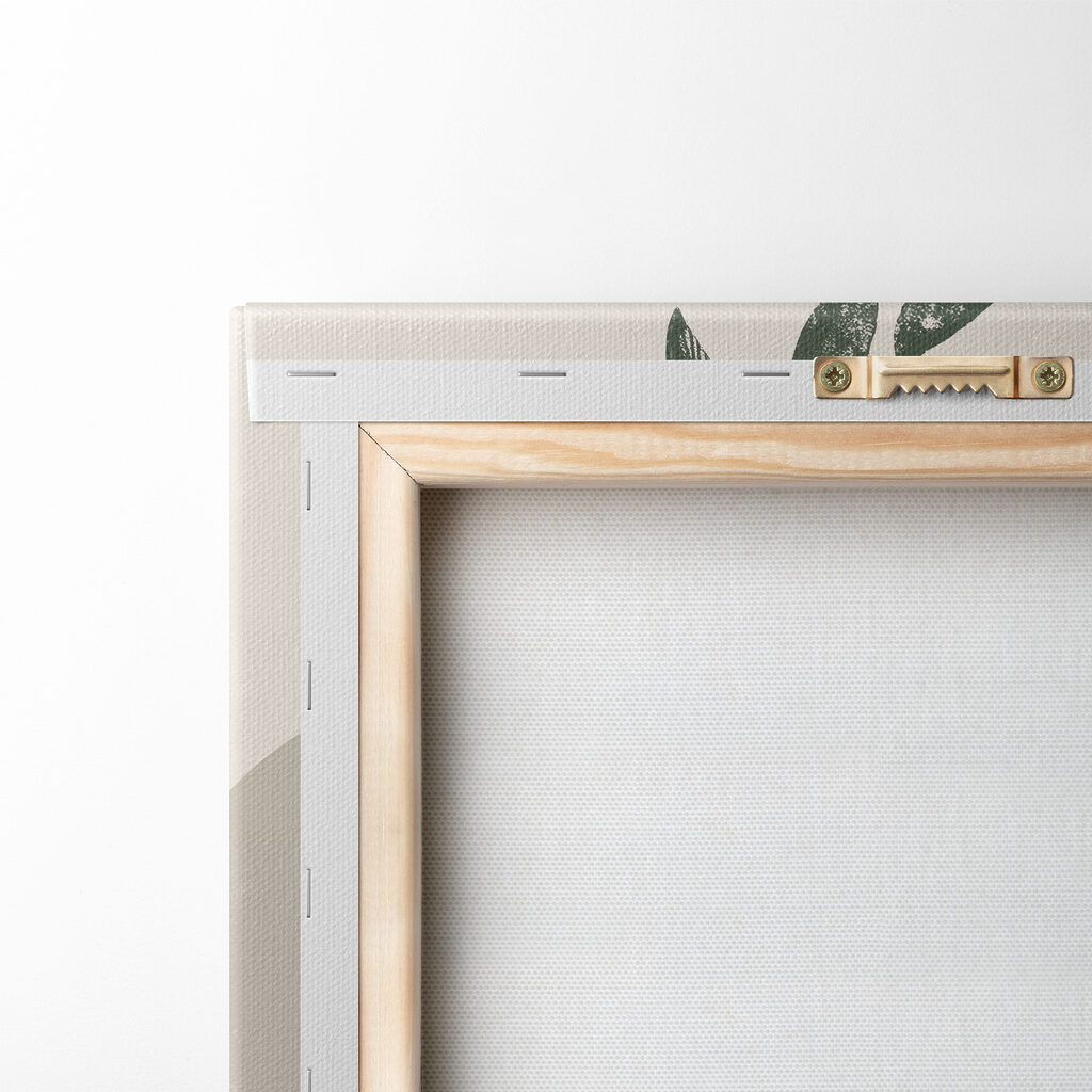 A green and white rainbow with a leaf and a plant A green and white rainbow with a leaf and a plant