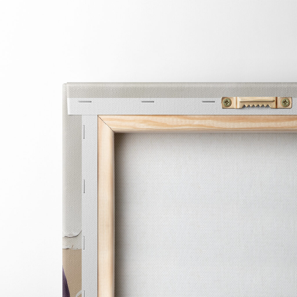 A close up of a painting