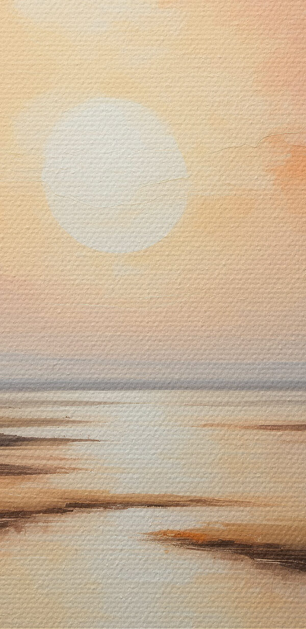 Ein Gemälde eines Sonnenuntergangs über einem Sumpfgebiet Ein Gemälde eines Sonnenuntergangs über einem Sumpfgebiet