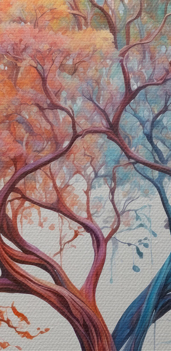 Ein Baum mit verschiedenen Farben der Blätter Ein Baum mit verschiedenen Farben der Blätter