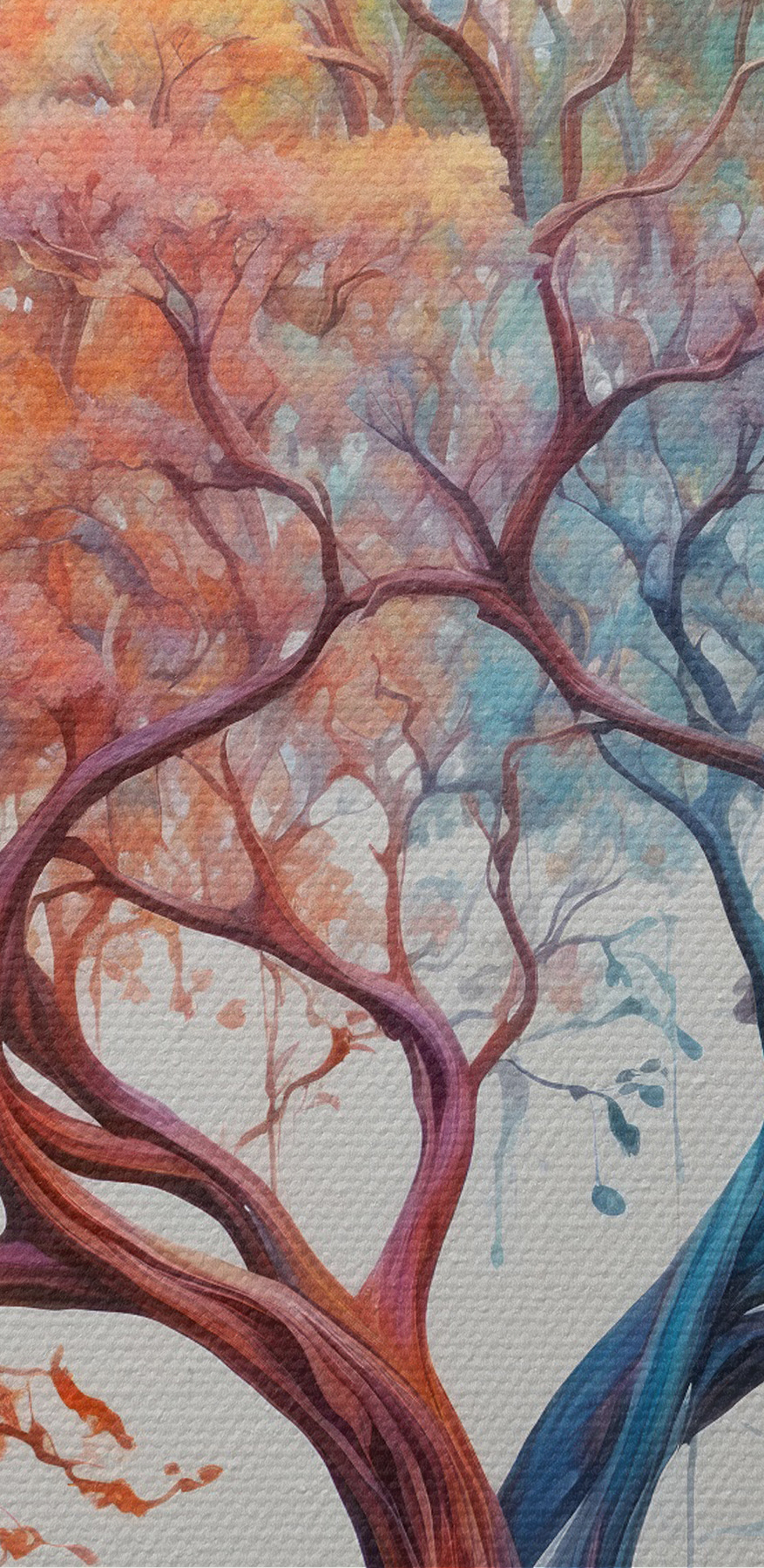 Ein Baum mit verschiedenen Farben der Blätter Ein Baum mit verschiedenen Farben der Blätter