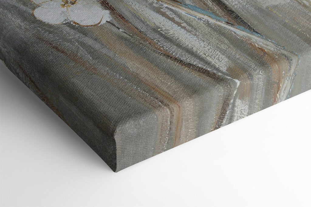 A painting of white flowers