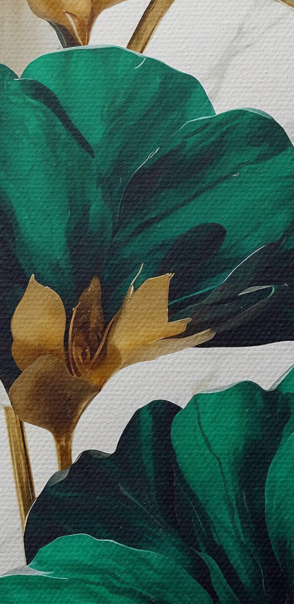 Eine grüne und weiße Blume auf einer Marmoroberfläche Eine grüne und weiße Blume auf einer Marmoroberfläche