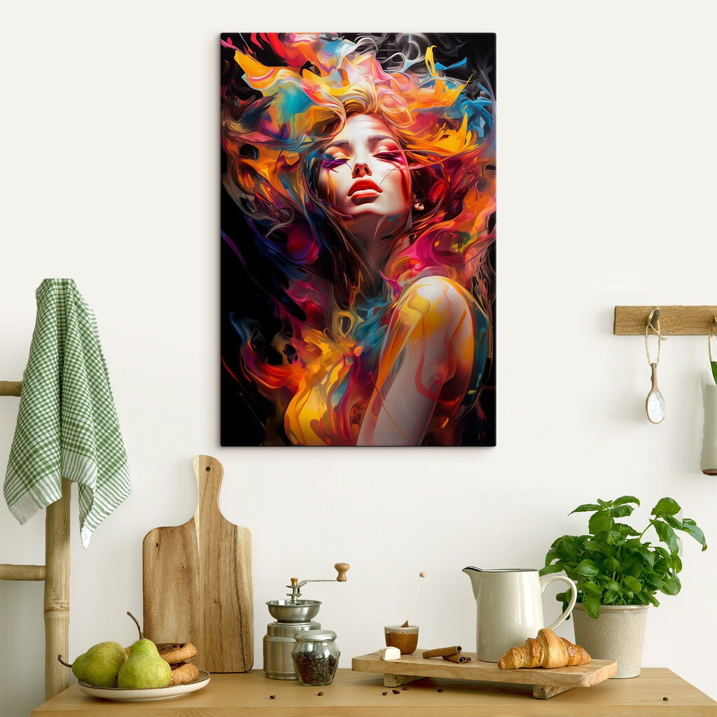 A woman with colorful hair A woman with colorful hair