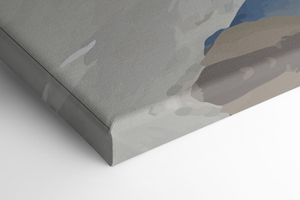 A close up of a painting