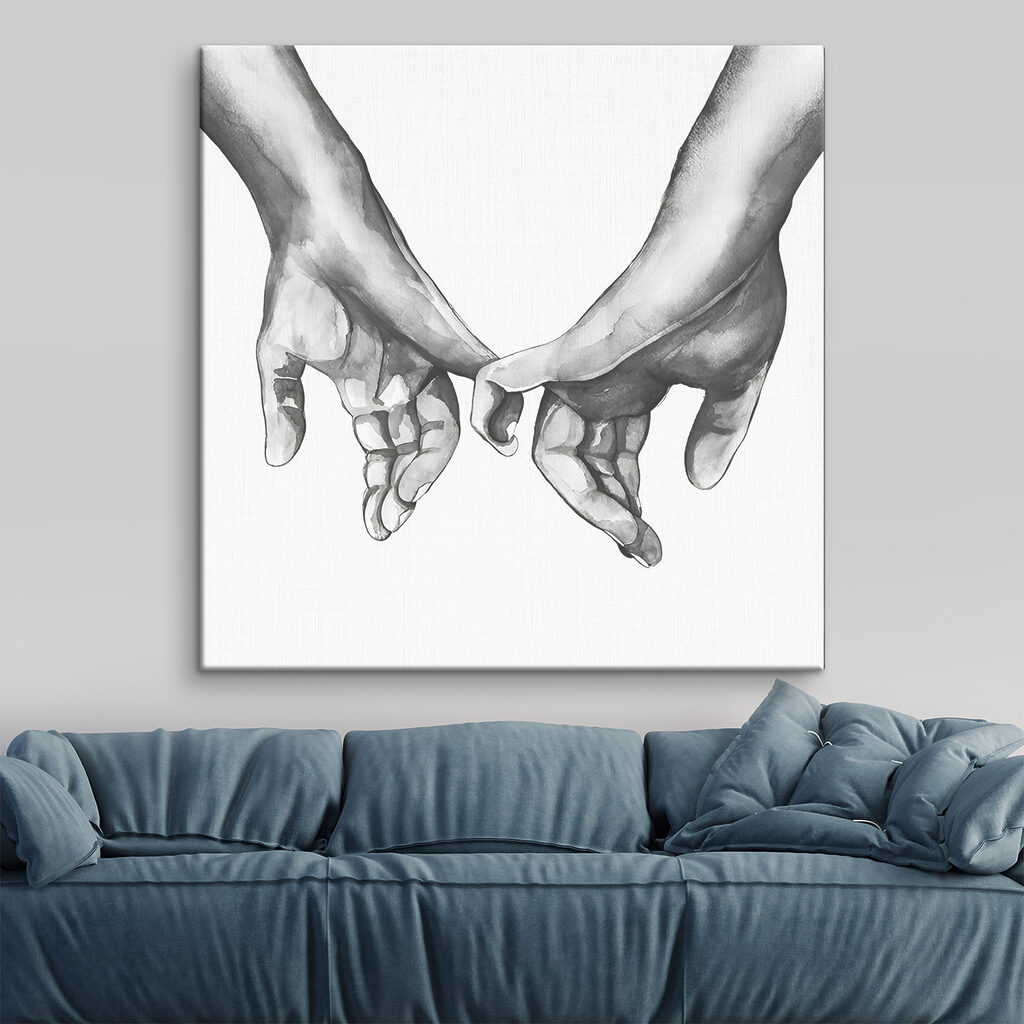 A drawing of two hands holding each other