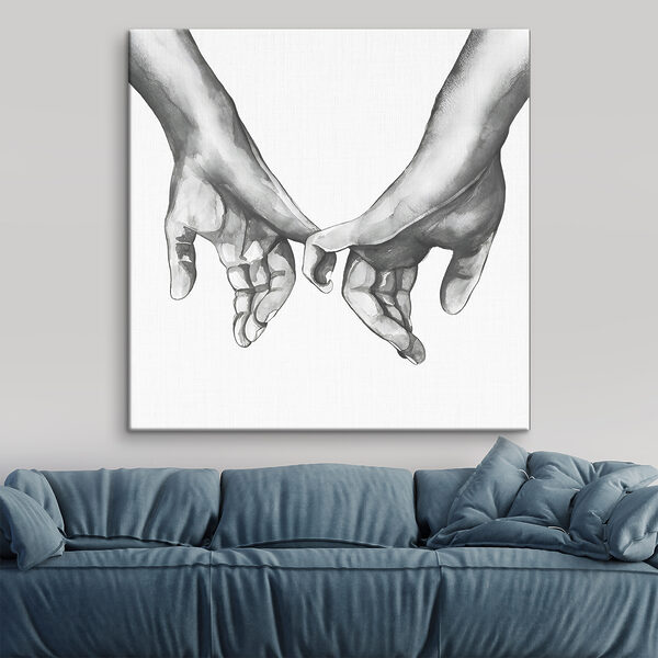 A drawing of two hands holding each other