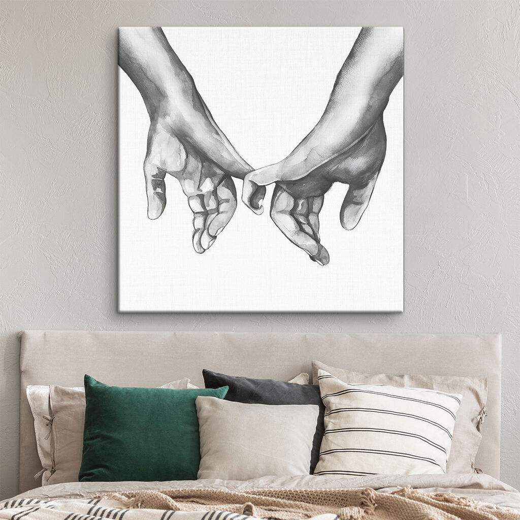 A drawing of two hands holding each other