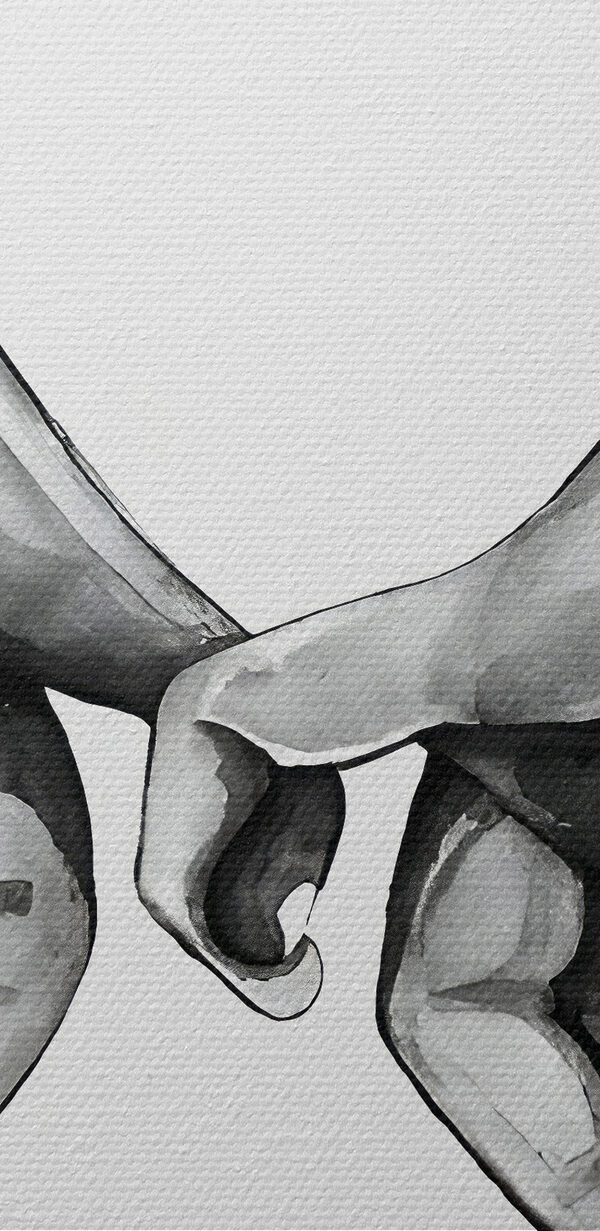 A drawing of two hands holding each other