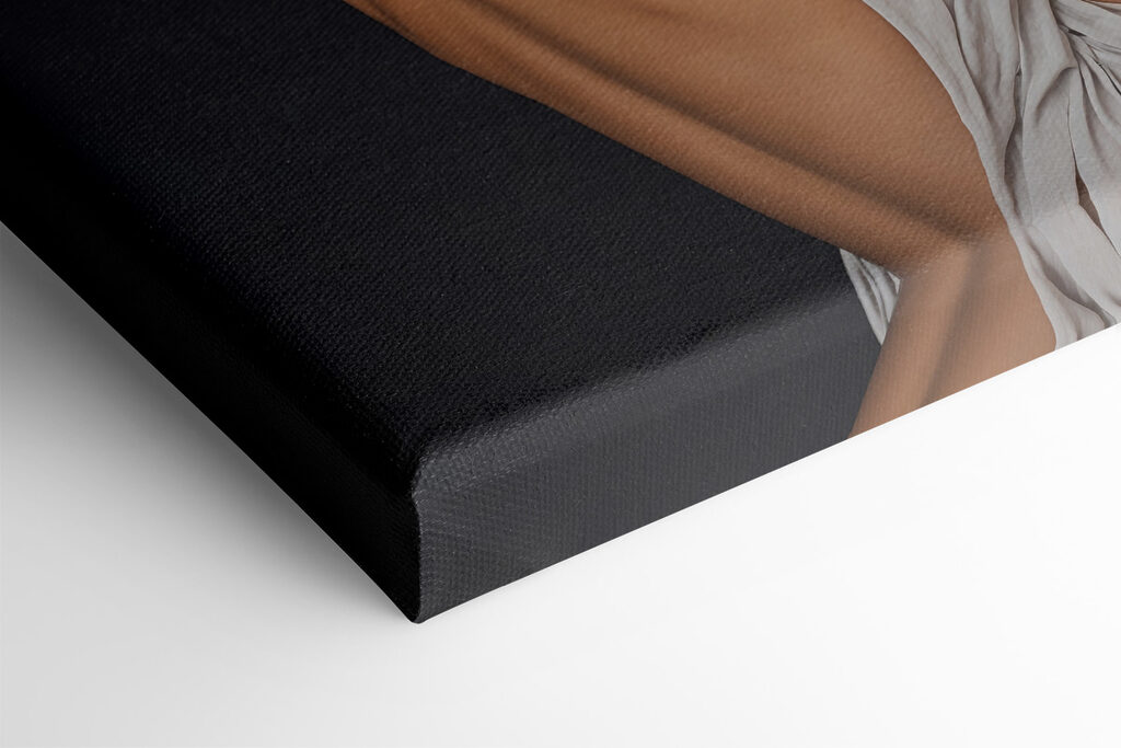 A woman with flowers over her head