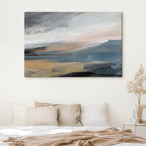 A close up of a painting