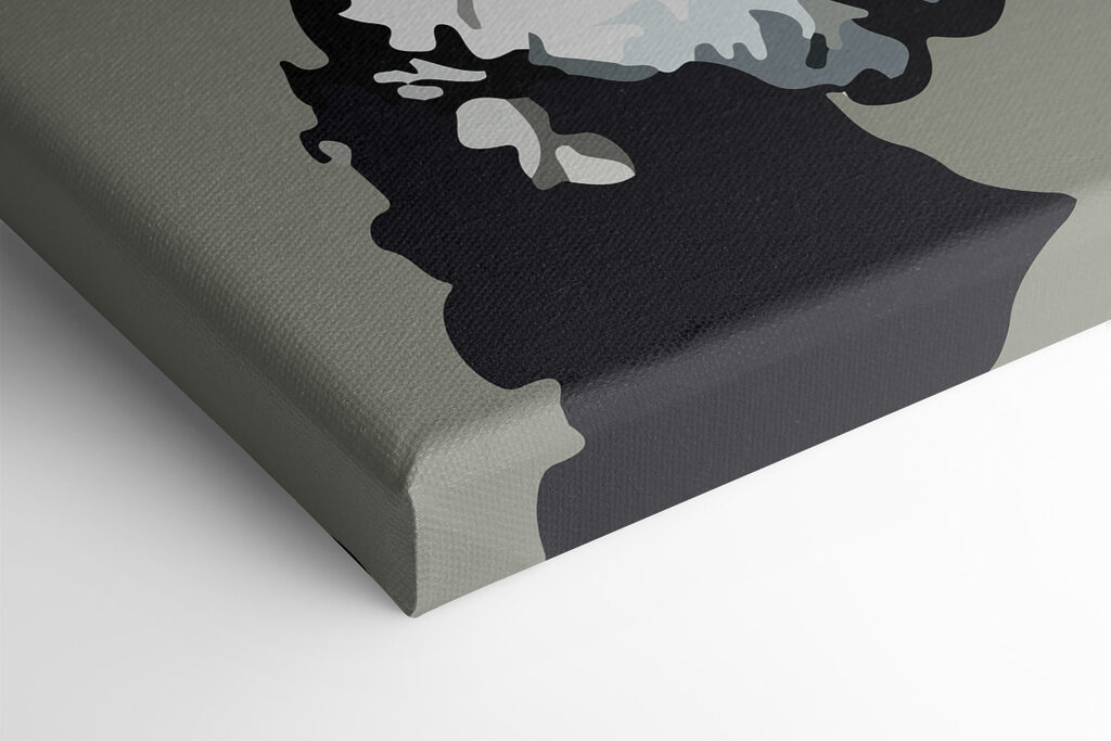 A cartoon of a monkey holding a headphone