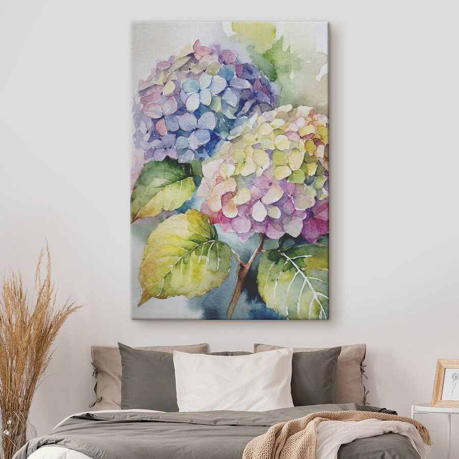 Ein Aquarell mit Blumen