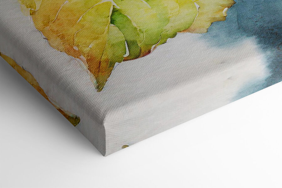 Ein Aquarell mit Blumen