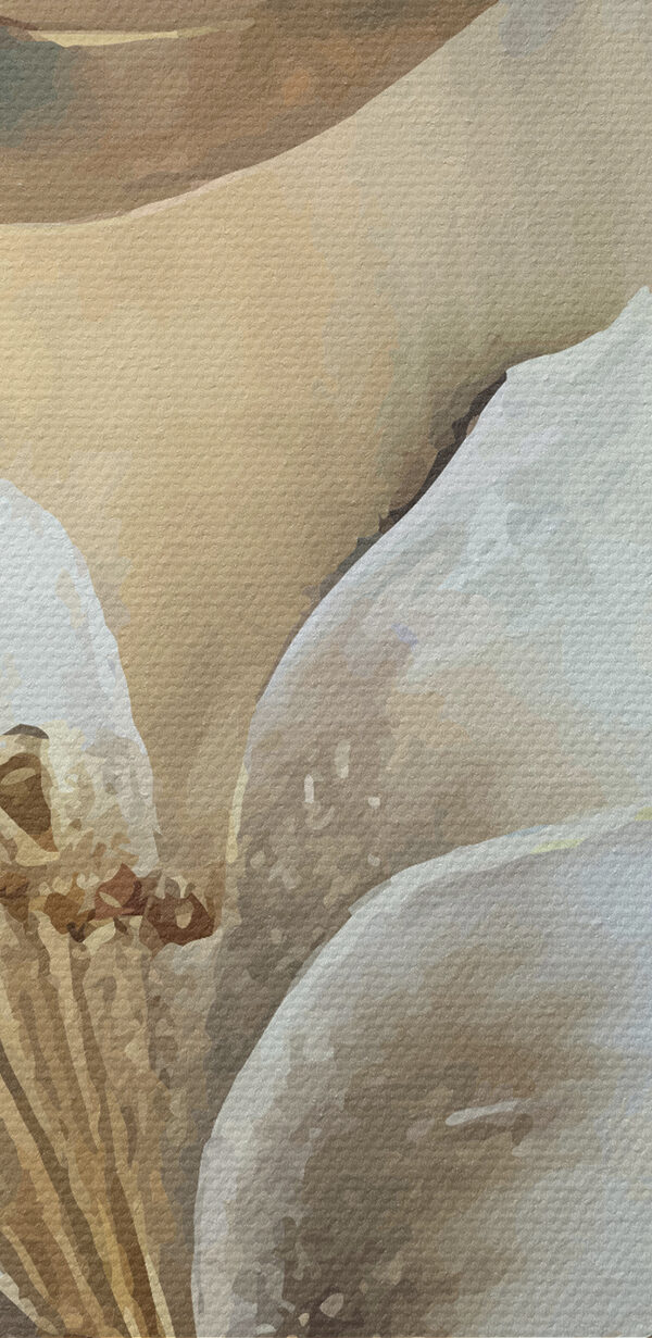 Ein Gemälde mit Blumen an der Wand Ein Gemälde mit Blumen an der Wand