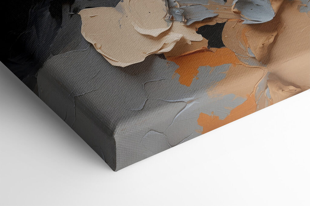 A close up of a painting