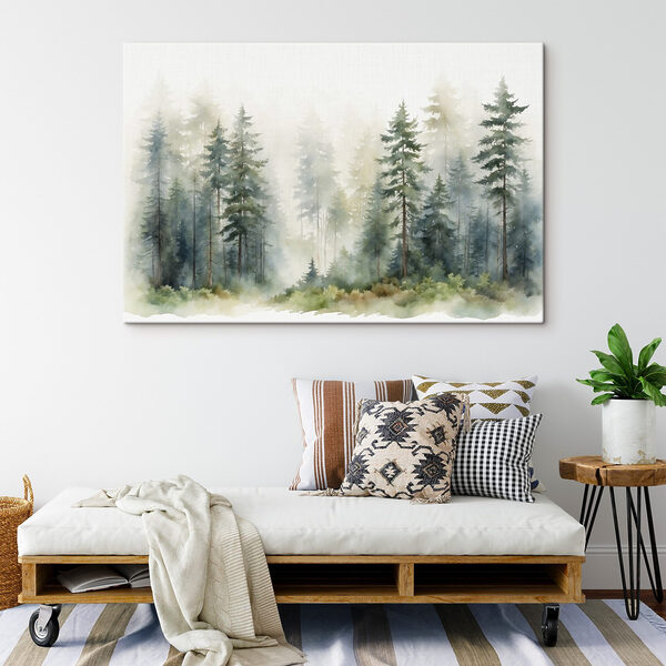 Ein Aquarell eines Waldes Ein Aquarell eines Waldes