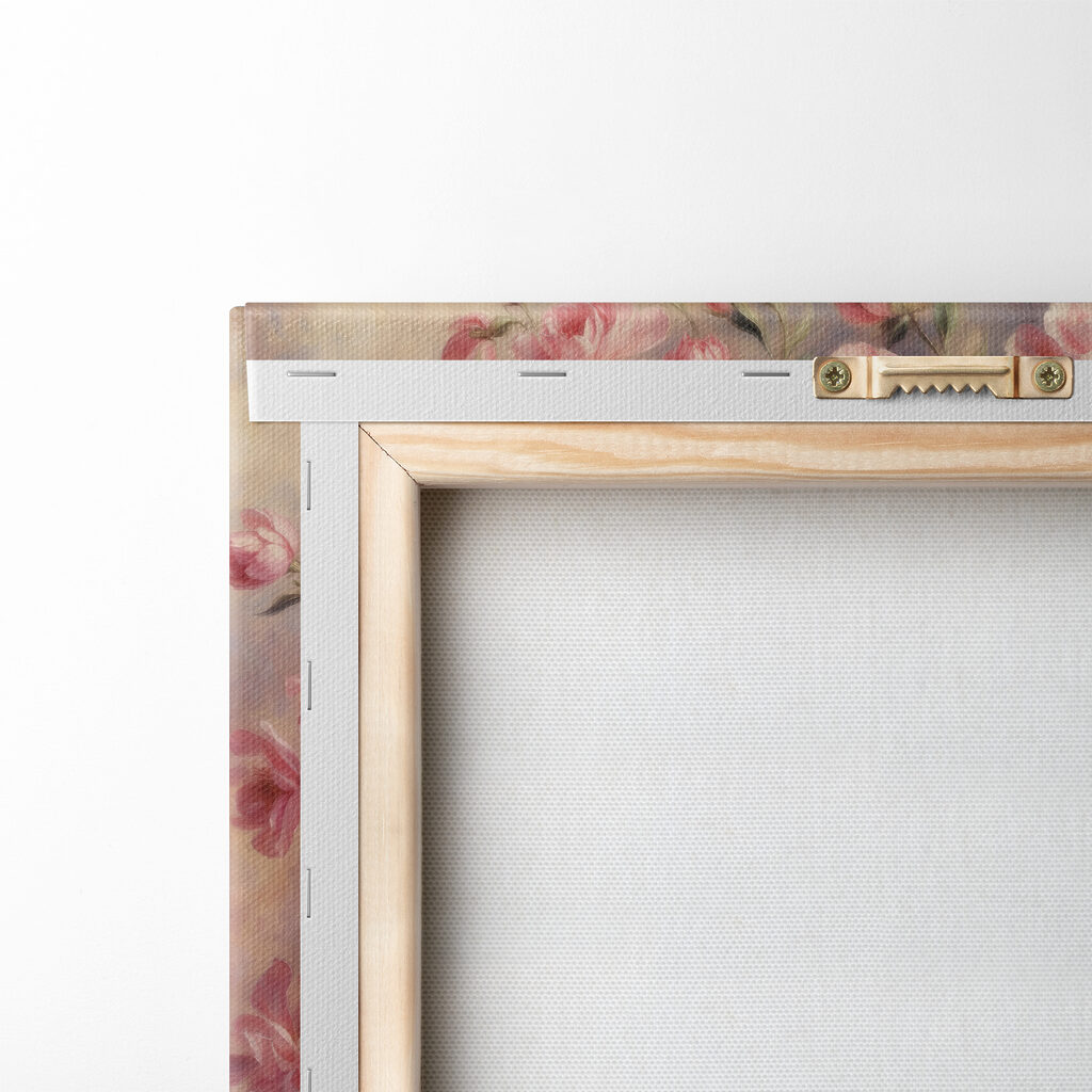 A painting of pink flowers in a vase A painting of pink flowers in a vase