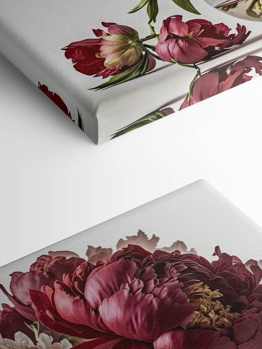 Eine Vase mit rosa und weißen Blumen Eine Vase mit rosa und weißen Blumen