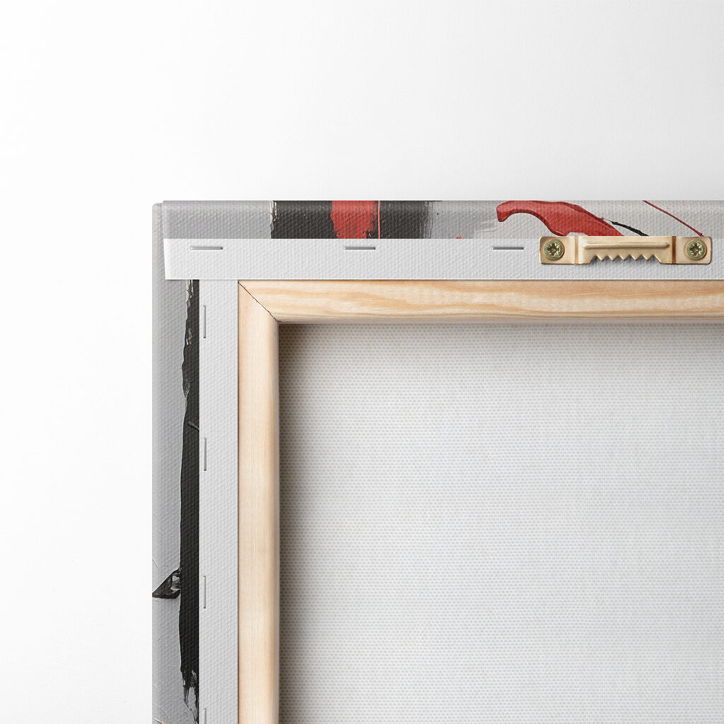 A painting of a person with different colors