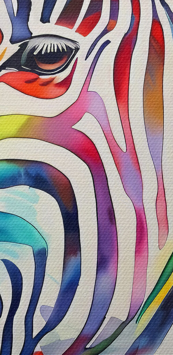 Ein buntes Zebra mit Regenbogenfarben Ein buntes Zebra mit Regenbogenfarben