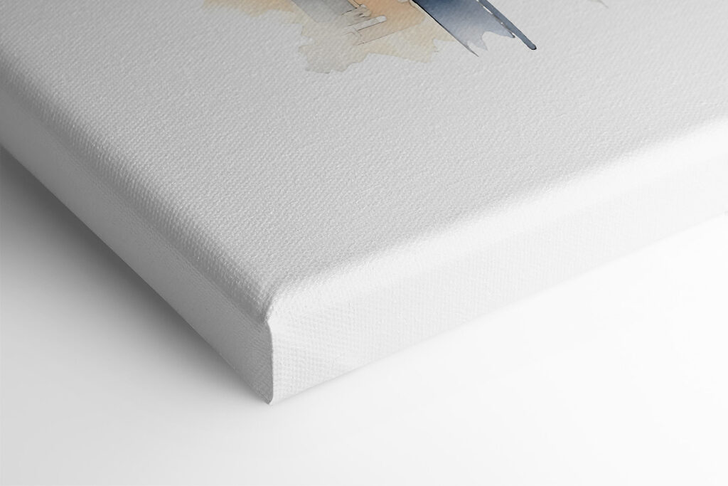 A street lamp with blue domes and buildings in the background