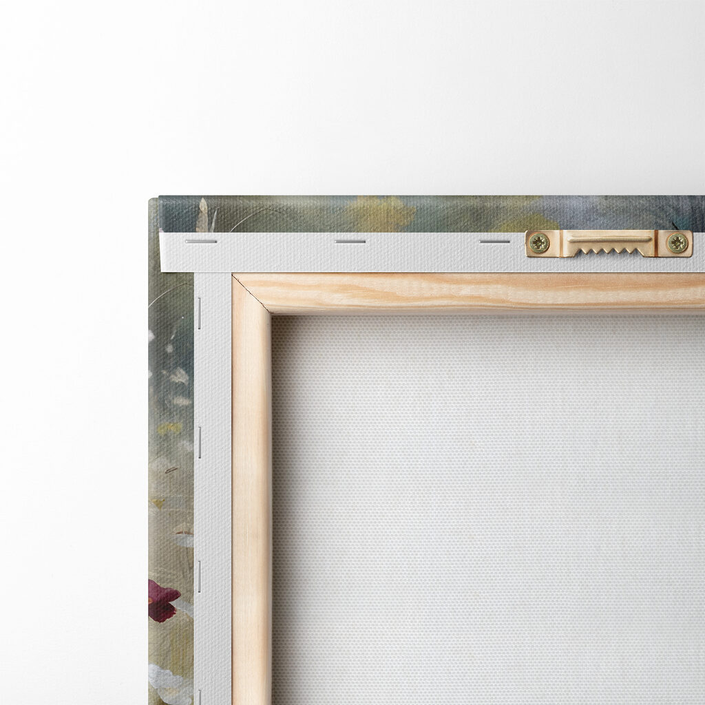 A painting of flowers in a field