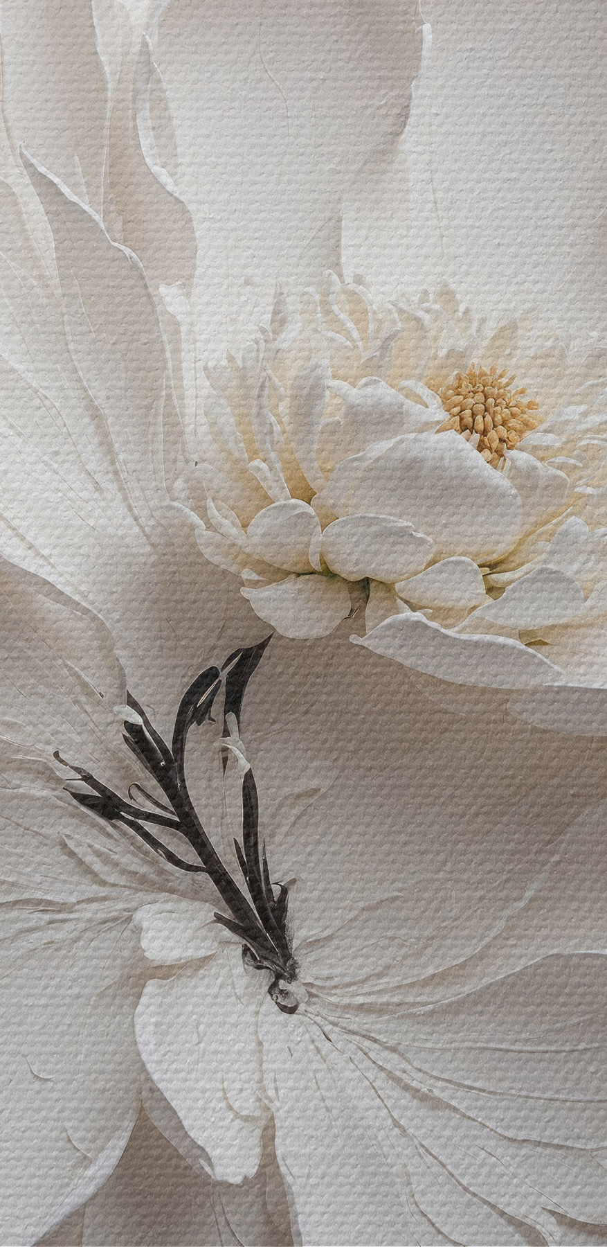 Eine weiße Blume mit schwarzer Farbe Eine weiße Blume mit schwarzer Farbe