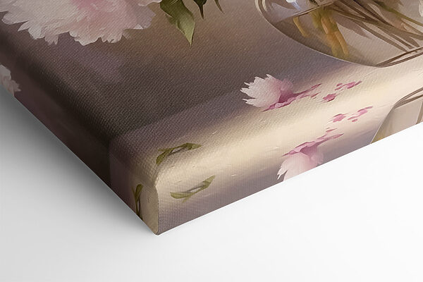 Eine Vase mit rosa Blumen Eine Vase mit rosa Blumen