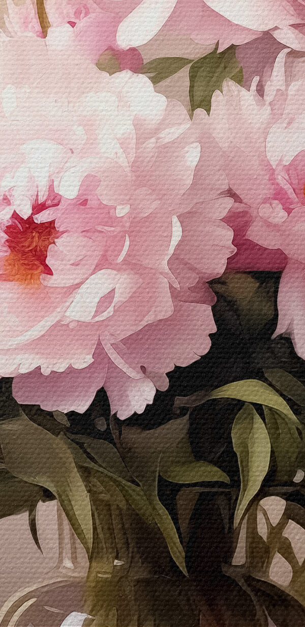 Eine Vase mit rosa Blumen Eine Vase mit rosa Blumen