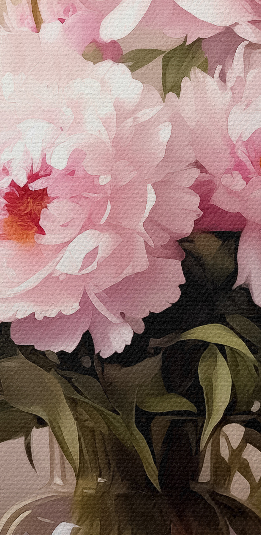 Eine Vase mit rosa Blumen