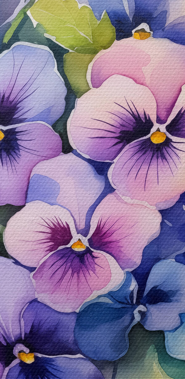 Ein Strauß aus lila und blauen Blumen Ein Strauß aus lila und blauen Blumen