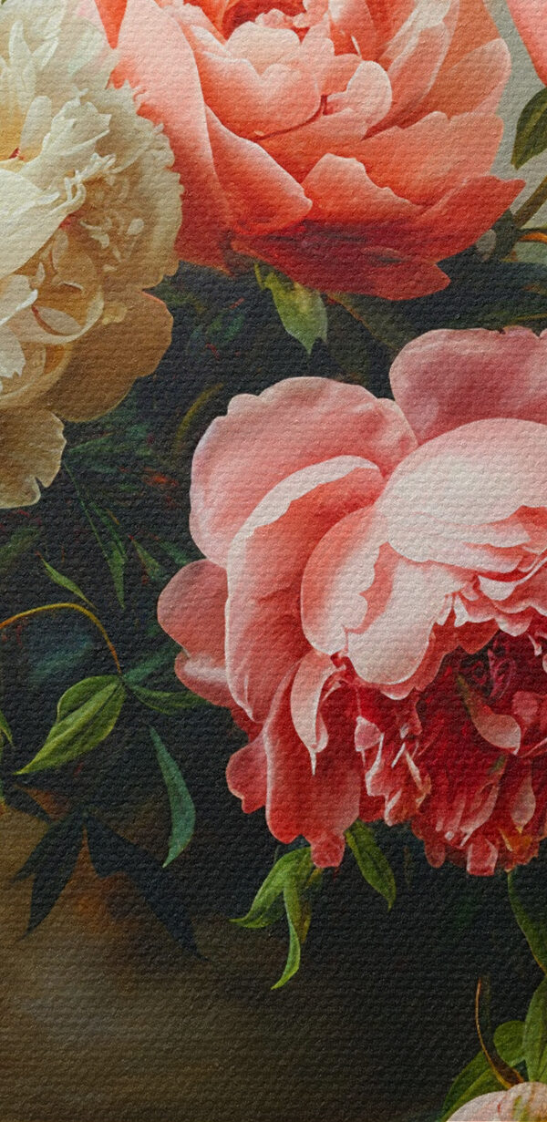 Eine Vase mit rosa und weißen Blumen Eine Vase mit rosa und weißen Blumen