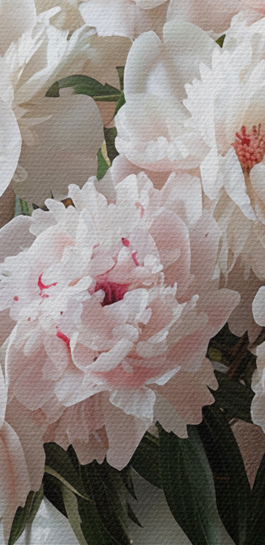 Eine Vase mit weißen Blumen