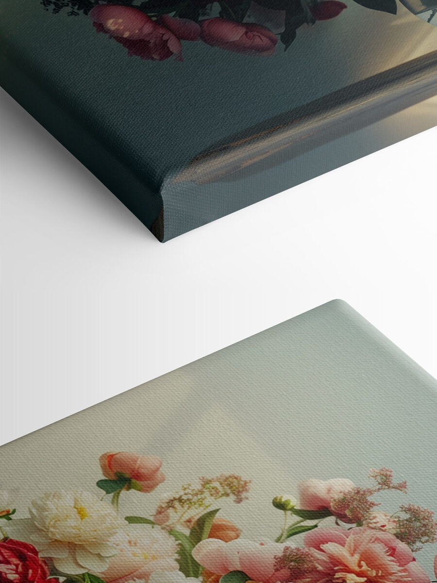 Eine Vase mit Blumen auf einem Tisch